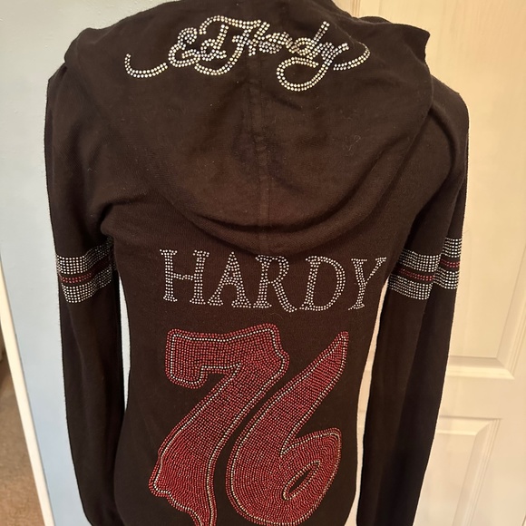 Ed Hardy Tops - 🔥NWT ~Ed Hardy - Rhinestone Hoodie - New With Tags ~NWT🔥🔥🔥